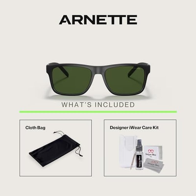ARNETTE Bandra AN4298 Square Sunglasses for Men +BUNDLE with ACCESSORY EYEWEAR KIT