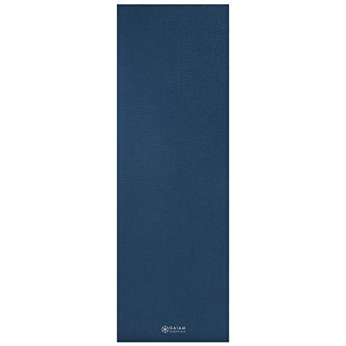 Gaiam Essentials Premium Yoga Mat with Carrier Sling, Navy, 72"L x 24"W x 1/4 Inch Thick