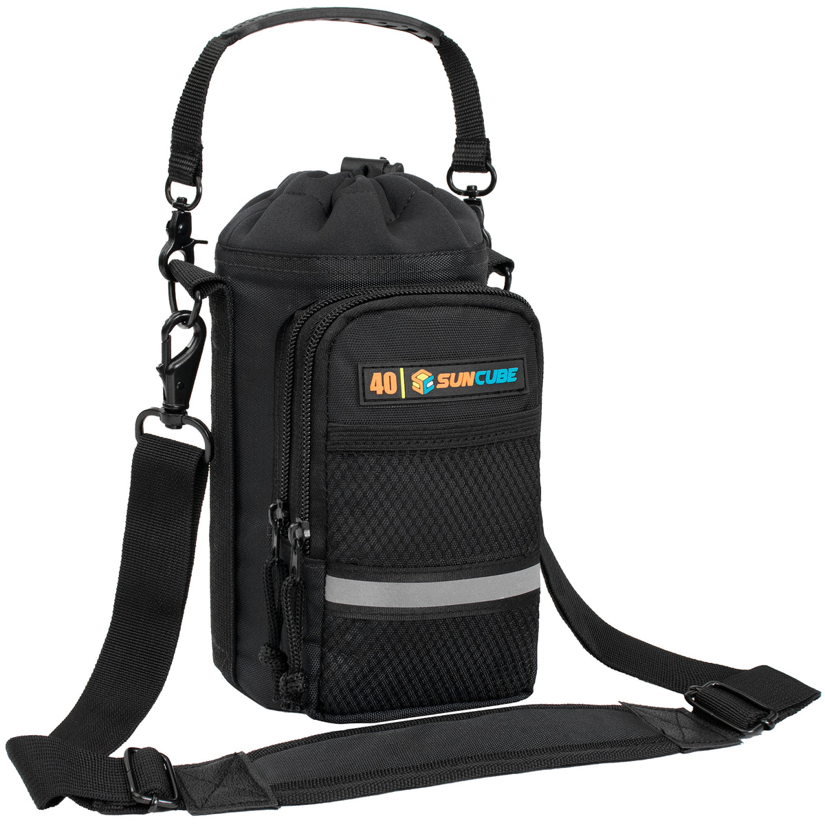 Insulated Water Bottle Carrier Bag with Adjustable Straps for Hiking Camping Travel