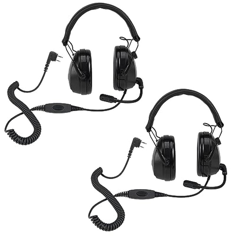 Retevis EHK012 Two Way Radio Headset with Mic, Noise Reduction,Head Volume Adjust,for RT22 RT21 RT68 A1, Compatible with Baofeng BF-888S F8HP AR-5RM Pxton PX-777S, Walkie Talkie Headphone(2 Pack)