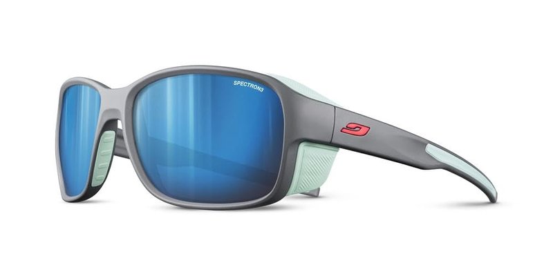 Julbo Monterosa 2 Mountain Sunglasses - Dark Grey/Green Frame - Smoke w/Multilayer Blue Mirror Lens (Spectron 3)
