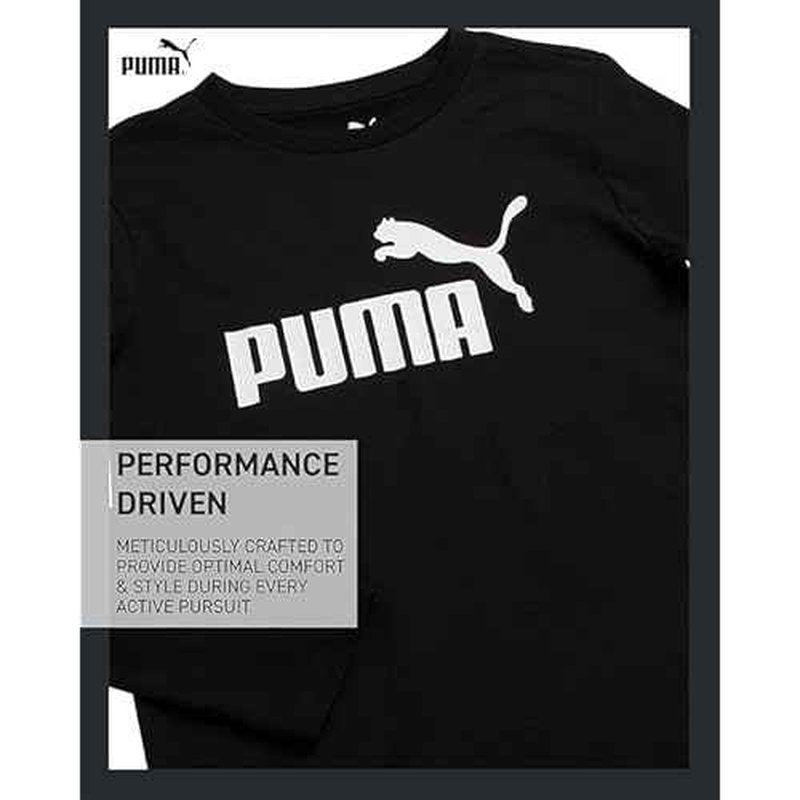 PUMA Boys Long Sleeve Shirts - Breathable Athletic Crewneck Long Sleeve Shirts for Boys - Casual Top Tees (Sizes S-XL)