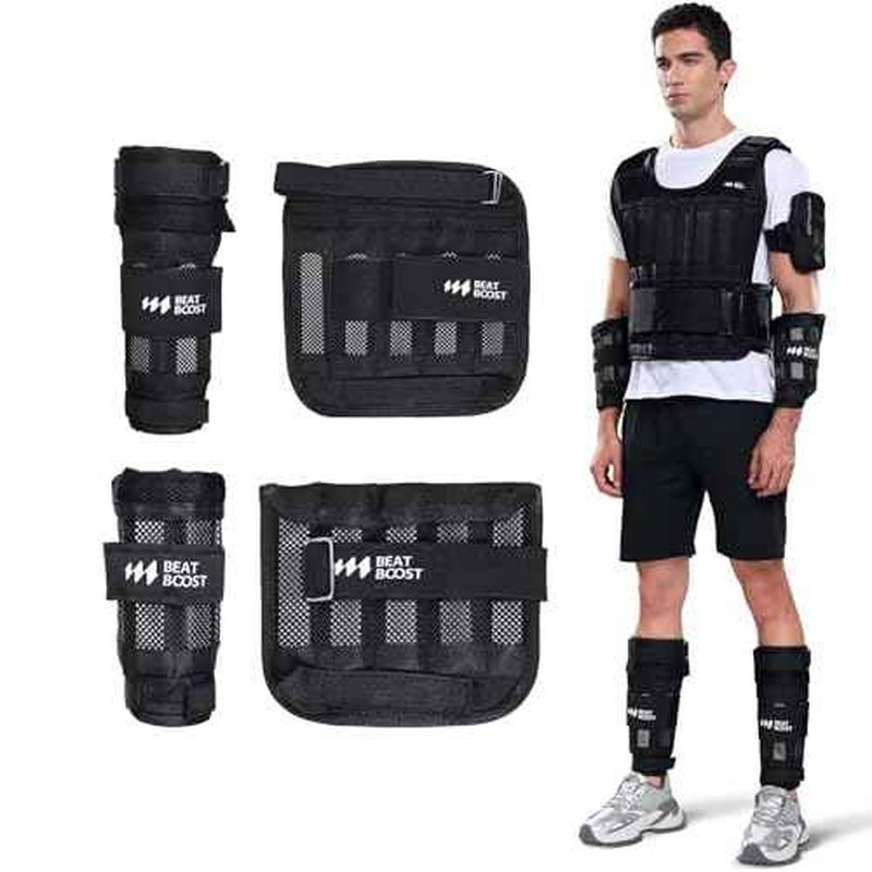 Ankle Wrist Weights 4lb/10lb/15lb/20lb/25lb/30lb BeatBoost Adjustable Leg Arm Weights for Men Walking Pilates Exercise Workout Gym Aerobics