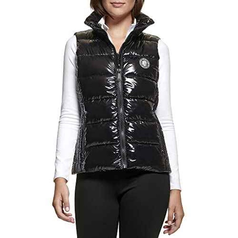 DKNY Women's Logo Drawstring Puffer Vest