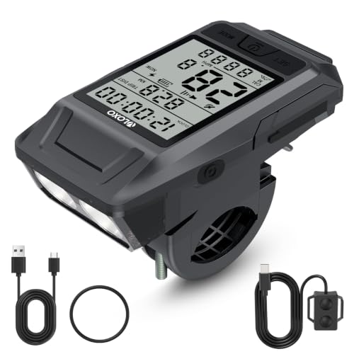 VLOXO GPS Bike Computer with Headlight & Wireless Odometer, 3-in-1 Cycling Tracker