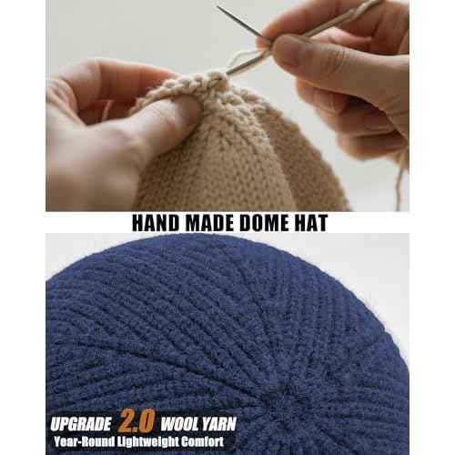 Thin Fisherman Beanie Hat for Men Women Fall Winter -Wool Knit Cuff Short Fashion Watch Cap,Trawler Slouchy Skull Cap