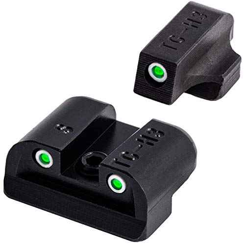 Truglo Tritium Handgun Sight High-Visible Front & Rear Night Sights with White Dots & Tritium Glowing Green Dots, Compatible with Sig Sauer Handguns