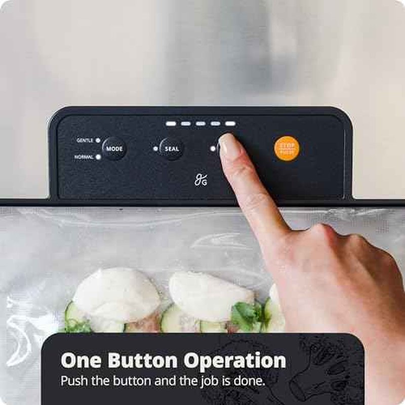 Greater Goods Vacuum Sealer ? Powerful, Compact, with 4-in-1 Functions, Built-in Cutter, and Vacuum Seal Bags, Ideal for Sous Vide and Food Storage (Onyx Black)