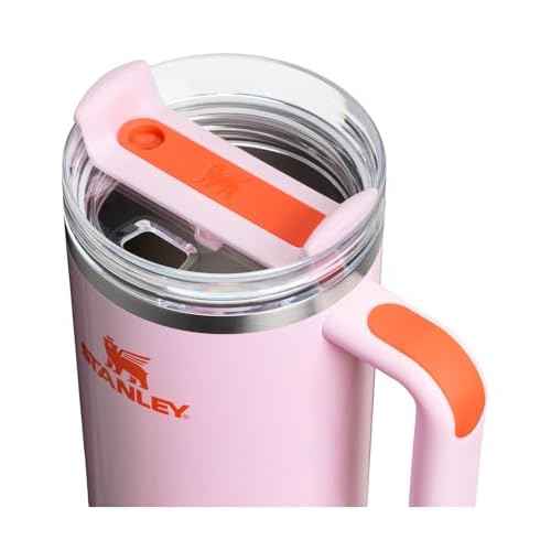 STANLEY Quencher H2.0 Tumbler with Handle and Straw 40 oz | Flowstate 3-Position Lid | Cup Holder Compatible for Travel | Insulated Stainless Steel Cup | BPA-Free | Rose Petal Shimmer