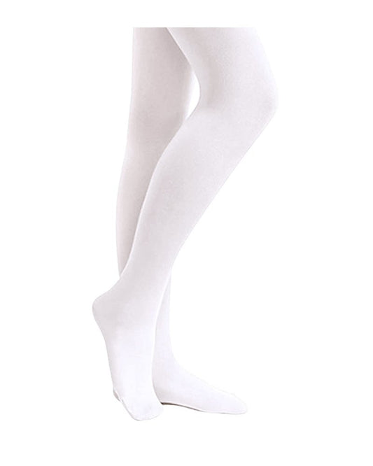 Stelle Girls' Ultra Soft Pro Dance Tight/Ballet Footed Tight(Toddler/Little Kid/Big Kid),WT,XL White