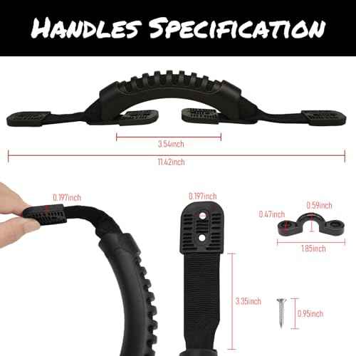 NEW-Vi 4PCS Kayak Carry Handles, Kayak Handles with 6 C-Shaped Buckles, Kayak Replacement Handles, Kayak Handle Replacement, Lifetime Kayak Accessories, Kayak Pull Handle, Carry Handle Mount