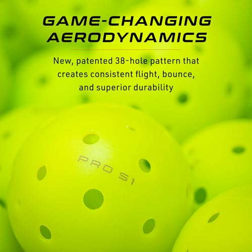 Selkirk Pro S1 Ball | Crack-Resistant | 38 Hole Outdoor Pickleball Balls | USAPA Approved Pickle Ball for Tournament Play | Advanced Aerodynamics | 100 Pack Pickleballs |