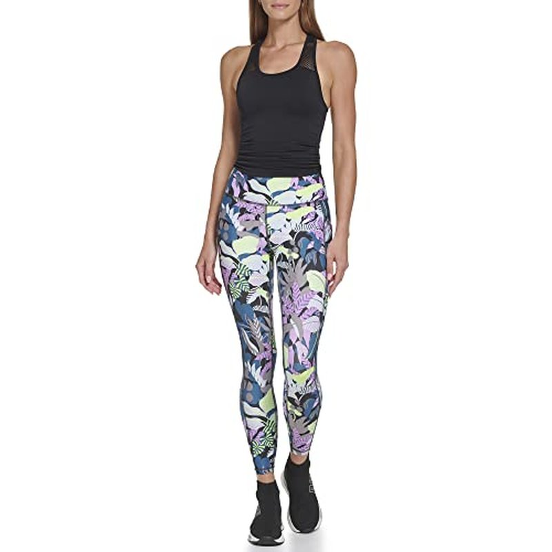 DKNY Women's Tight Printed High Waist Performance Leggings