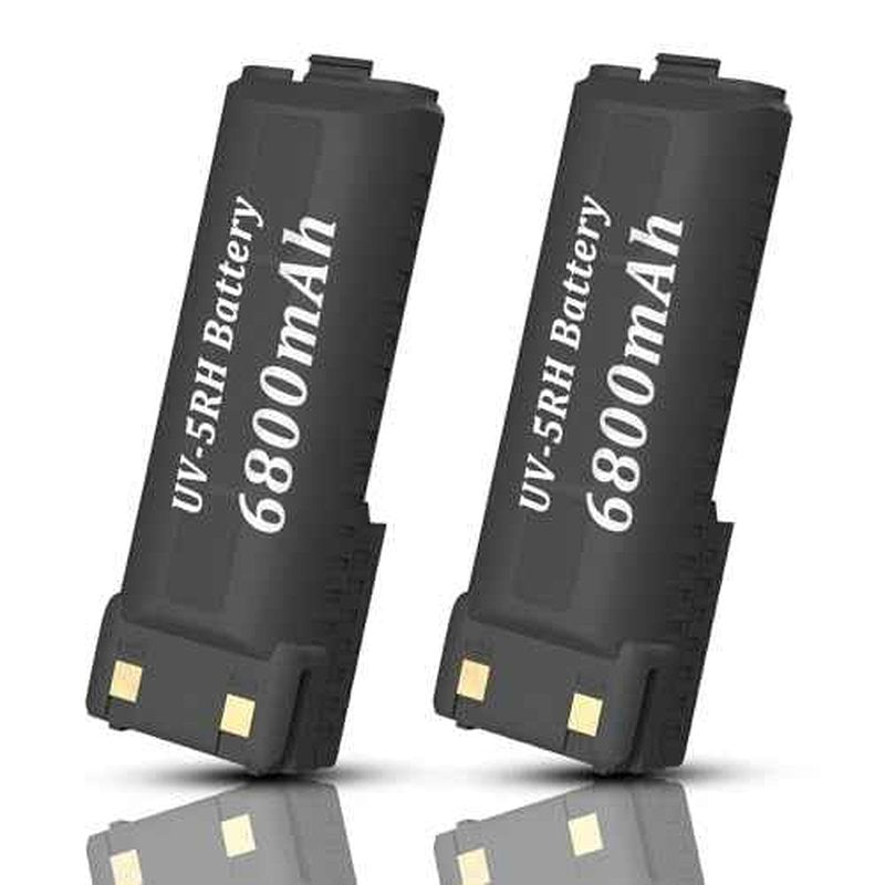 BAOFENG UV-5RM Battery 6800mAh AR-5RM Two Way Radio USB-C Charging 7.4V Extended Replacement Battery Compatible for GM-5RH/UV-5G Plus GMRS/UV-5RH Pro GPS Radio (2 Packs 6800mAh)