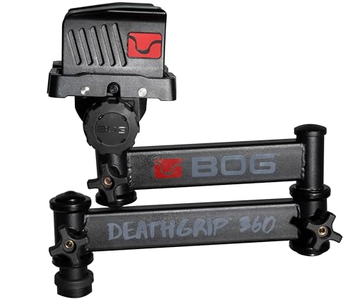 BOG DeathGrip 360 Chair with Lightweight Aluminum Construction, 4 Extendable Legs, DeathGrip Universal Gun Rest, 360 Adjustable Pivoting Seat, and Hands-Free Use During Hunting, Shooting, and Outdoors