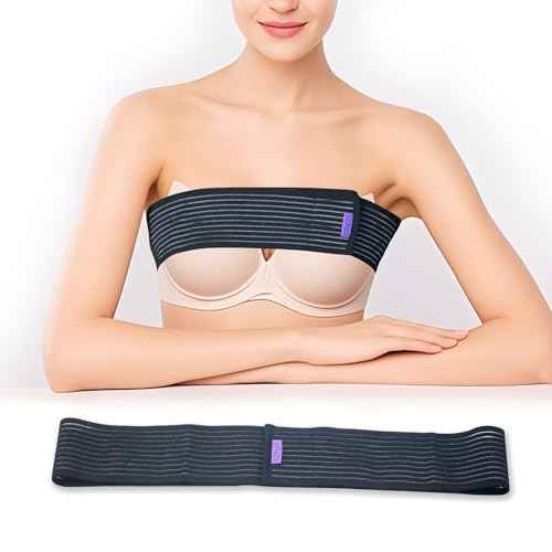 Breast Implant Stabilizer Band £¬Post Surgery Breast Band Chest Compression Wrap For Women £¬Breast Support Bandage £¬Breast Augmentation Band Bra Breast Reduction Recovery Supplies For Healing One Size Fits All (Black)