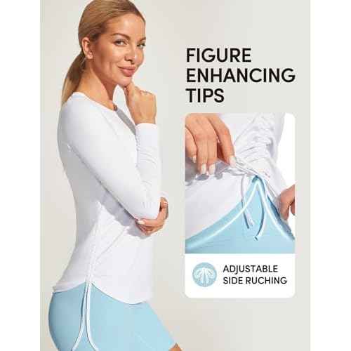 IUGA Rash Guard for Women UPF 50+ Long Sleeve Sun Shirts Swim Shirts for Women Lightweight UV Protection Shirts Hiking Tops