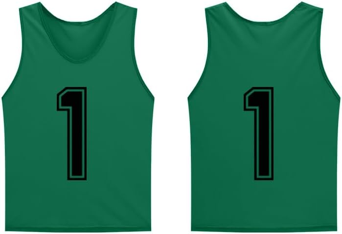 Numbered Pinnies - Set of 12 Scrimmage Vests for Youth & Adults | Team Practice Jerseys