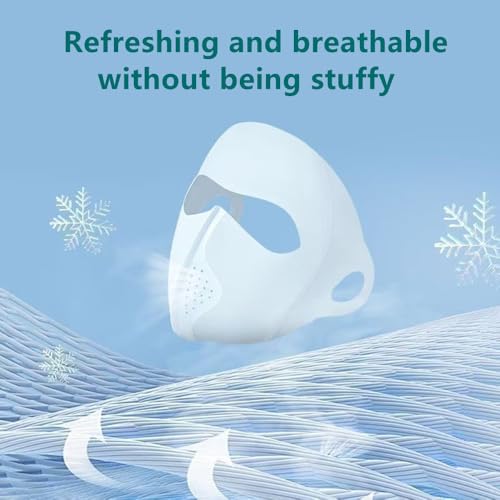 3 Pack Full-Face Face Covering, Women Sun Protection Face Mask, Full Face Sunscreen Mask After Laser Beauty Treatment, Full Face Mask for Covering Facial Allergies, Washable Reusable Multicoloured