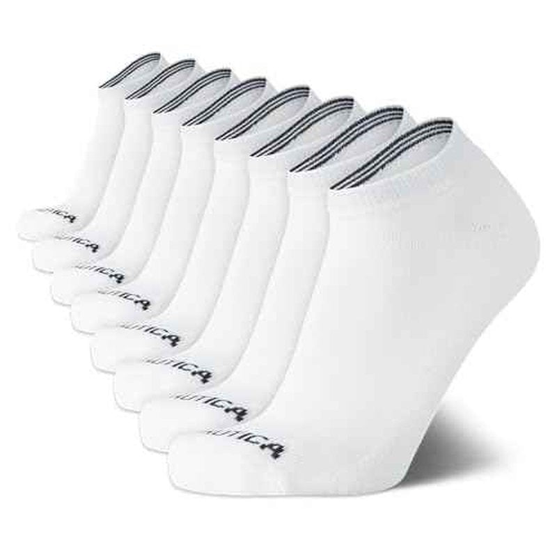 Nautica Mens Low Cut Socks - 8 Pack Soft Stretch Cushioned Athletic Ankle Socks for Men for Sports and Running (Size 6-12.5)