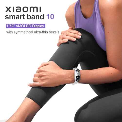 XIAOMI Mi Smart Band 10 (2025) - 1.72" AMOLED Display | 21 Days Battery Life | Touchscreen, Multi-Sport Tracker, Activity Tracker, Heart Rate Monitor | BT5.4 - Glacier Silver