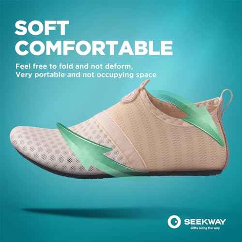 SEEKWAY Water Shoes Quick-Dry Aqua Socks Barefoot Slip-on for Beach Pool Swim River Yoga Lake Surf Women Men Black SK001