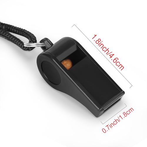 Fya Whistle, Professional Sports Whistle with Lanyard, Loud Clear Black Whistles Great for Coaches, Referees, and Officials