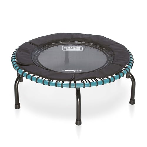 JumpSport Lightweight Round Fitness Trampoline Rebounder Workout Home Gym Equipment with EnduroLast Elastic Cords for Adults and Kids