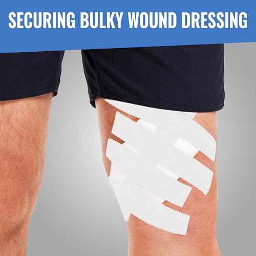 Healqu Silk Like Medical Tape - Durable Cloth Medical Tape - 1 in x 10yd, 4 Rolls - Surgical Tape Woven for Strongly Holding Large Dressings, Securing Splints, and Ideal for Long-Term Care