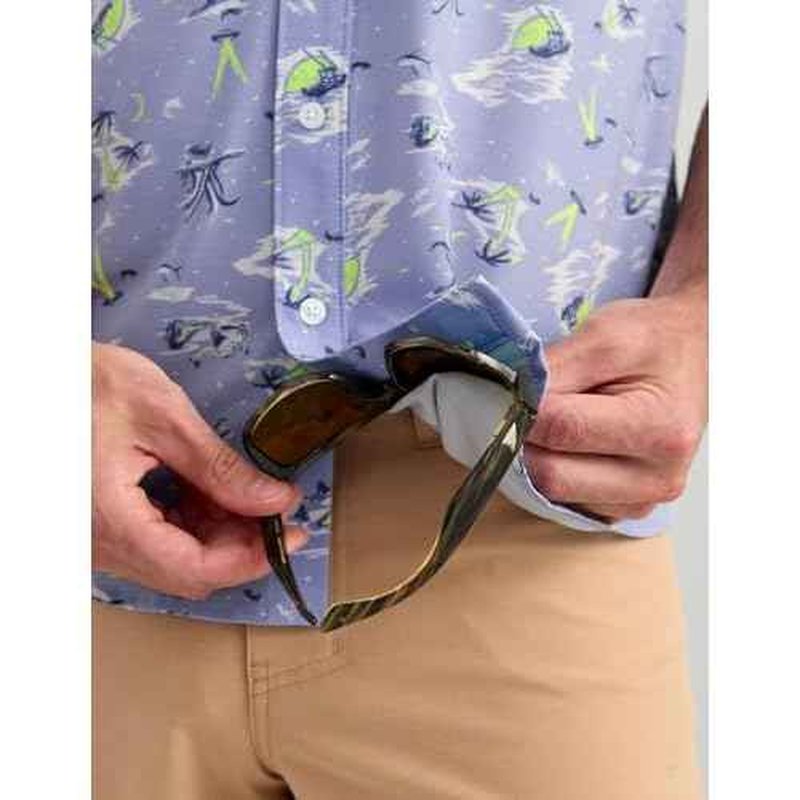 HUK Mens H1500212 Athletic-button-down-shirts, Lightning Sky Space Palm, XL US