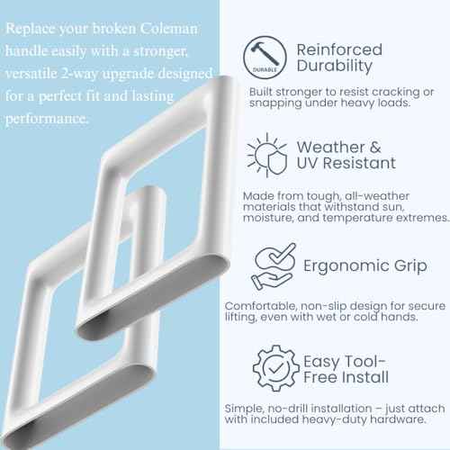 Cooler Handle Replacement Parts for Coleman 2-Way,Ice Chest Accessories for Coleman Xtreme 2 Set,Cooler Accessories Replace Part 3000005306, R5286b120g