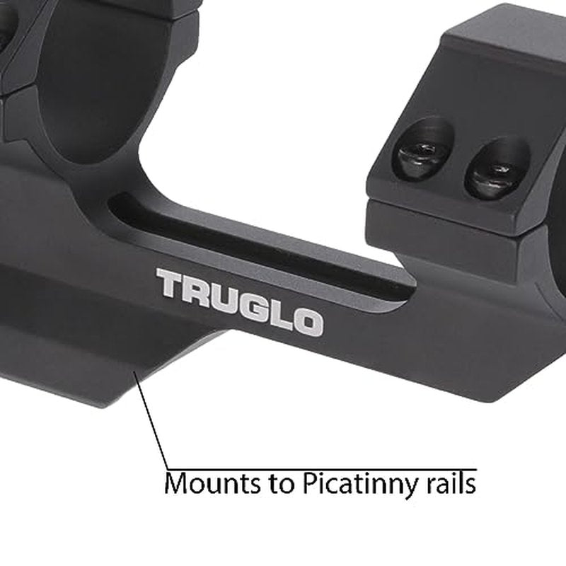 TRUGLO Tactical Hunting Shooting Versatile Durable One-Piece Picatinny Style Scope Mount with Rings