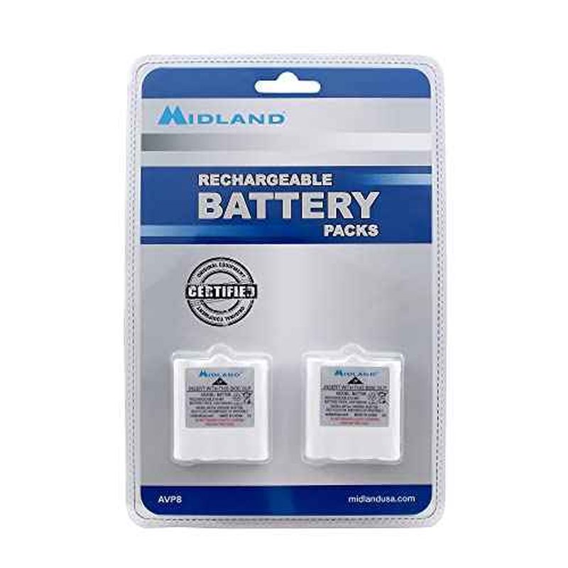 Midland AVP8 NiMH Rechargeable Battery Packs for CXT and LXT Series Radios - 6-Pack