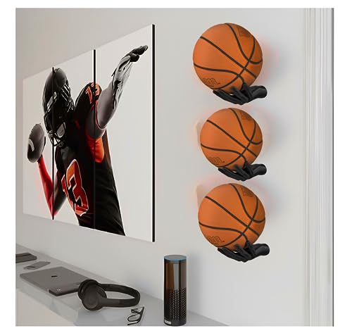 ZHYPFF Handmade Safety wallmounted Basketball Display Stand Hand Shaped Ball Rack Storage with Screws Wall Mounted Handheld Display Stand Suitable for Basketball, Football, Volleyball, etc.