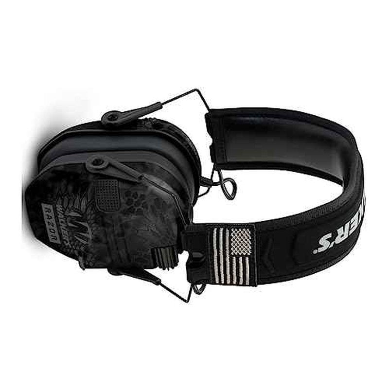 Walker's Razor Patriot Series Hi-Gain Omnidirectional Microphone Adjustable Range Shooting Hunting Hearing Protection Electronic Earmuffs (Kryptek Camo) Bundle with Protective Glasses (2-Pack)