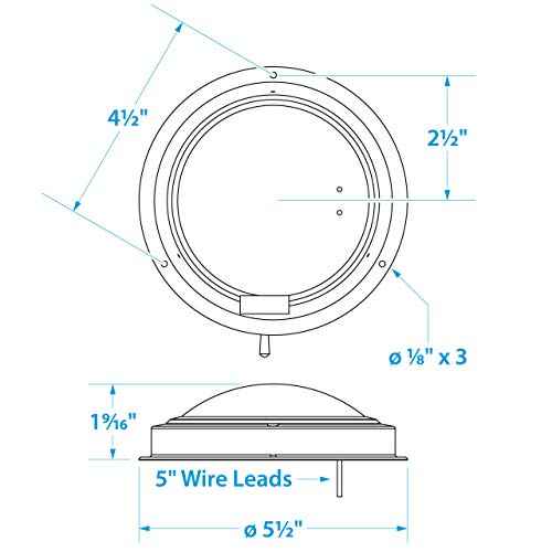 SEACHOICE LED Surface-Mount Dome Light, Bright White, Stainless Steel Flange, 4 in. Diameter