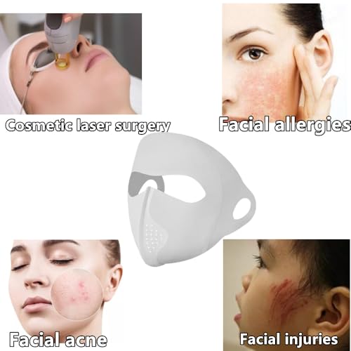 3 Pack Full-Face Face Covering, Women Sun Protection Face Mask, Full Face Sunscreen Mask After Laser Beauty Treatment, Full Face Mask for Covering Facial Allergies, Washable Reusable Multicoloured