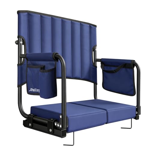 Relispo Heavy Duty Stadium Seat with Back Support, 500 lbs Capacity, Model 1