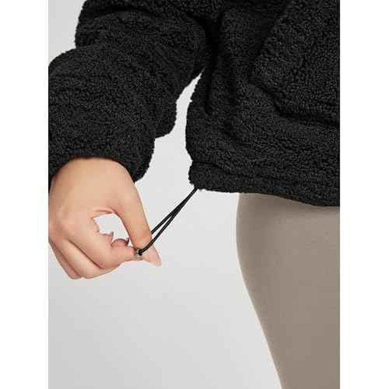 ODODOS Women's Sherpa Fleece Half-Zip Pullover - Cozy Warm Long Sleeve Sweatshirt Cinchable Outerwear with Pockets