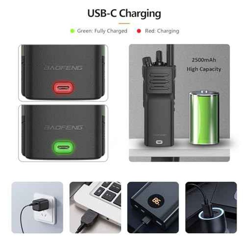 BAOFENG DM32 DMR Radio 10W High Power Radio GPS/APRS Two Way Raido USB-C Charging Multi-Band FM/AM Wakkie Talkie DM-32