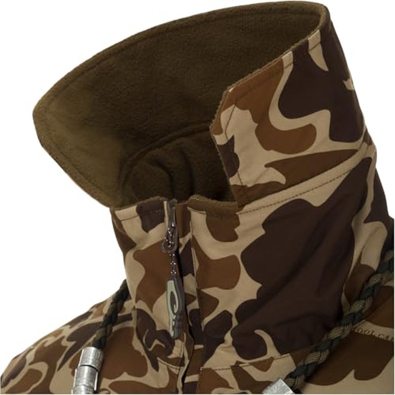 Drake Waterfowl Men's MST Waterproof Fleece-Lined 1/4 Zip Hunting Windproof Breathable Pullover Jacket with Multiple Pockets
