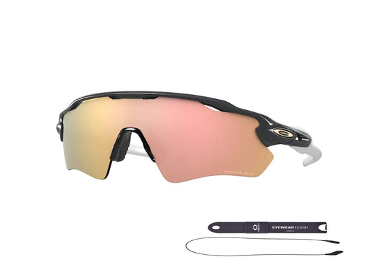 Oakley Radar EV Path OO9208 9208C7 38MM Carbon/Prizm Rose Gold Rectangular Sunglasses for Men + BUNDLE Accessory Leash + BUNDLE with Designer iWear Eyewear Kit