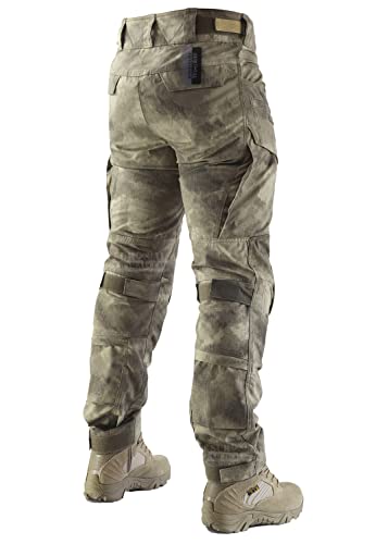 ZAPT Combat Pants Men's Airsoft Paintball Tactical Pants with Knee Pads Hunting Camouflage Military Trousers (S, AU Camo)