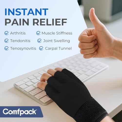 Hand Ice Pack Cooling Ice Glove for Pain Relief, Reusable Gel Finger Ice Pack Sleeve, Hot Cold Therapy Hand Wrist Ice Pack Wrap for Arthritis, Tendinitis, Carpal Tunnel