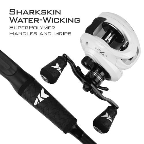KastKing Crixus Fishing Rod and Reel Combo, High Performance Spinning & Baitcaster Combo, IM6 Graphite 2Pc Blanks, Zirconium Oxide Rings, SuperPolymer Handle, Lightweight Reel with Aluminum Spool