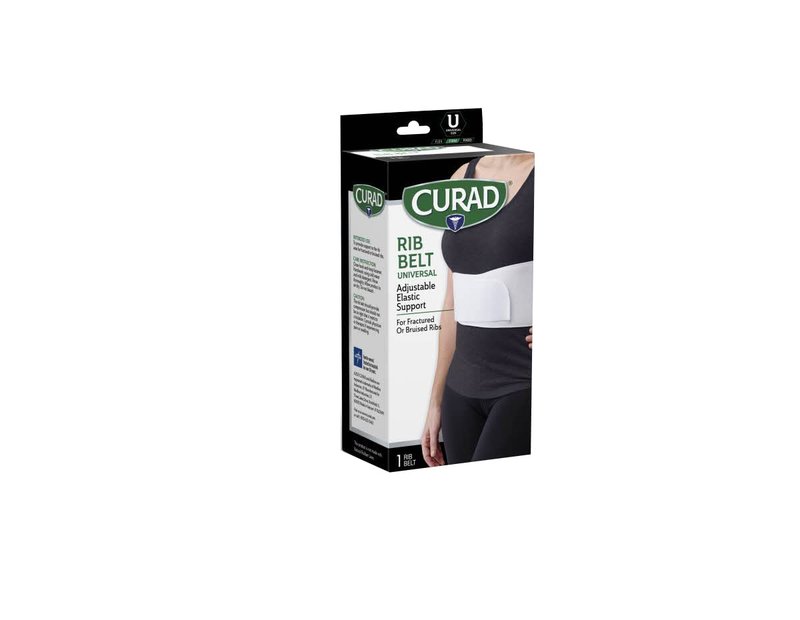 CURAD 6 in Universal Elastic Rib Belt, Adjustable Compression Wrap for Men and Women, Breathable Support for Broken, Bruised or Injured Ribs, Comfortable Fit for Everyday Wear, Fits 28" - 50" Around Ribs, Unisex, 1 Count