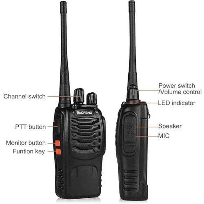 Baofeng Radio 888S Walkie Talkies Rechargeable Walkie-Talkies Long Range with Earpieces for Adults, 2 Way Radios Kids walkie talkies 12 Pack with one Programming Cable