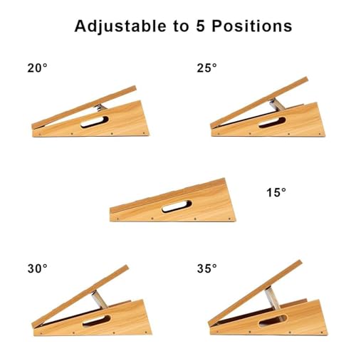 StrongTek Professional Wooden Slant Board, Adjustable Incline Board, and Calf Stretcher, Stretch Board - Extra Side-Handle Design for Portability, Full-Coverage