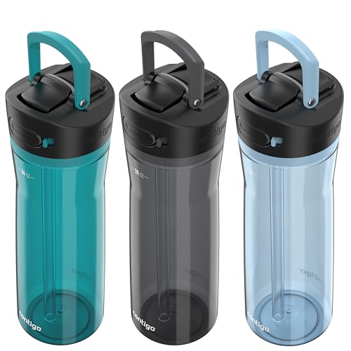 Contigo AUTOSPOUT Water Bottle 24 oz Leakproof Design Juniper/Sake/Glacier 3-Pack