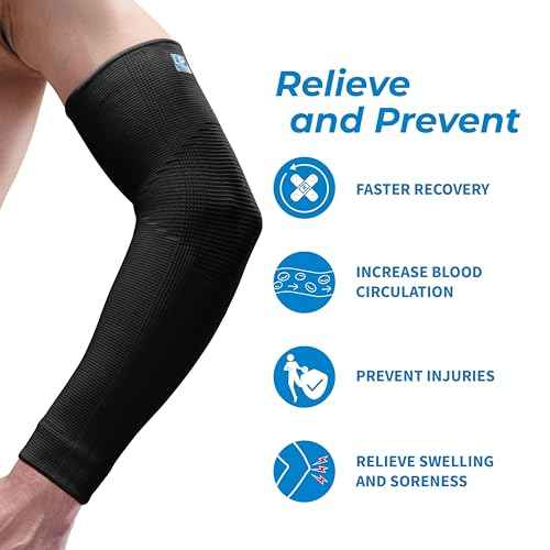LP SUPPORT 668 Compression Arm Sleeve for Workouts, Sports & Weightlifting, Golf and Tennis Elbow Pain relief for Men & Women